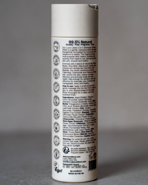 Lucio.Libero 99.5% Natural Baby Shampoo & Body Wash | Tear-Free (250ml)